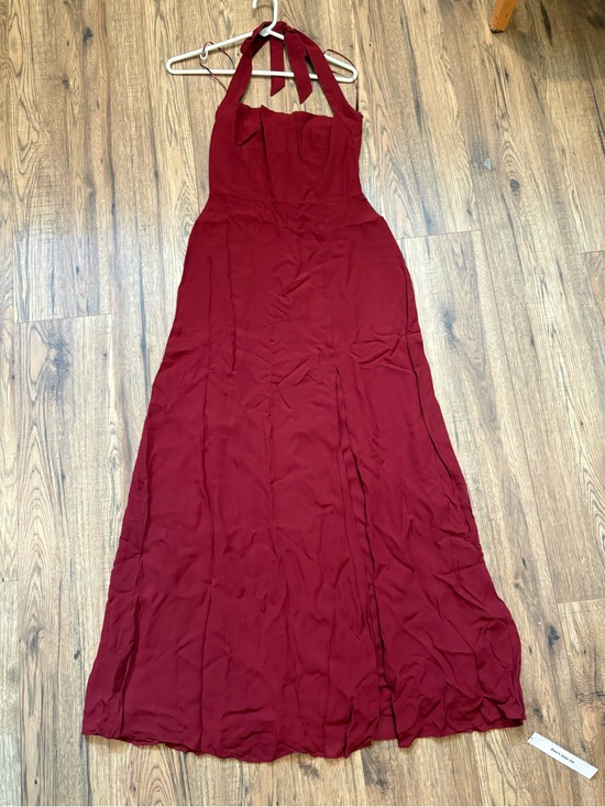 Reformation Dresses & Skirts - Reformation Jovelle Halter Structured top Square neckline Slit Dress